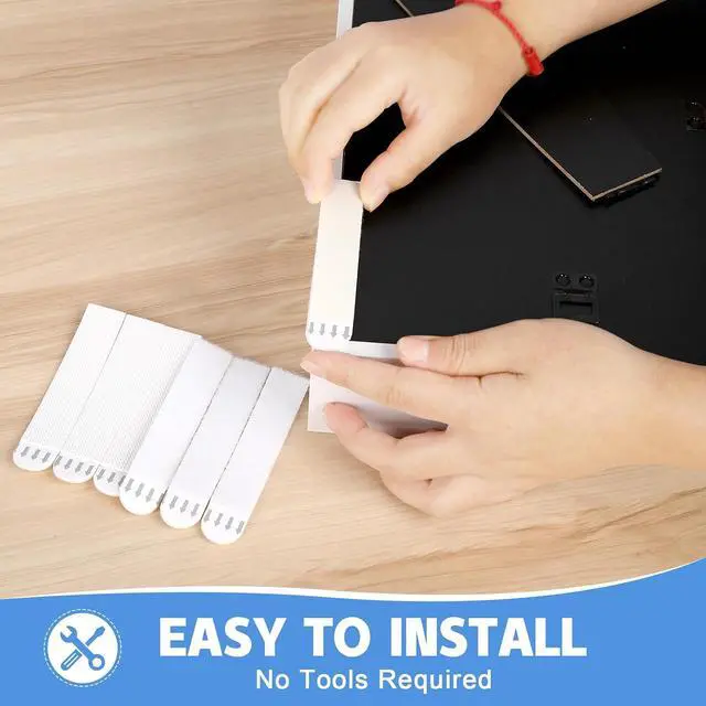 Alt view image 5 of 7 - Picture Hanging Strips 20 Pairs (40 Strips) Removable Adhesive Hook and Loop Wall Strips, Frame Stickers No Nails for Home Decor Wall Posters Damage Free Hanging Picture Hangers
