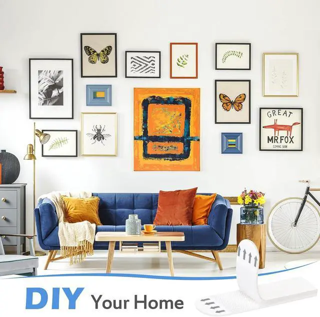 Alt view image 7 of 7 - Picture Hanging Strips 20 Pairs (40 Strips) Removable Adhesive Hook and Loop Wall Strips, Frame Stickers No Nails for Home Decor Wall Posters Damage Free Hanging Picture Hangers