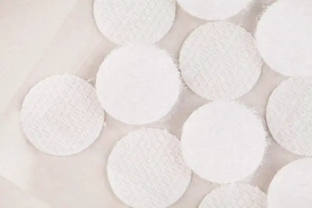 Alt view image 4 of 7 - Multi-Purpose Hook and Loop Fasteners, 5/8 in x 5/8 in, Circles, 16 Sets, White, for Indoor Use, Holds up to 3 lbs/1 lb per 1 in.