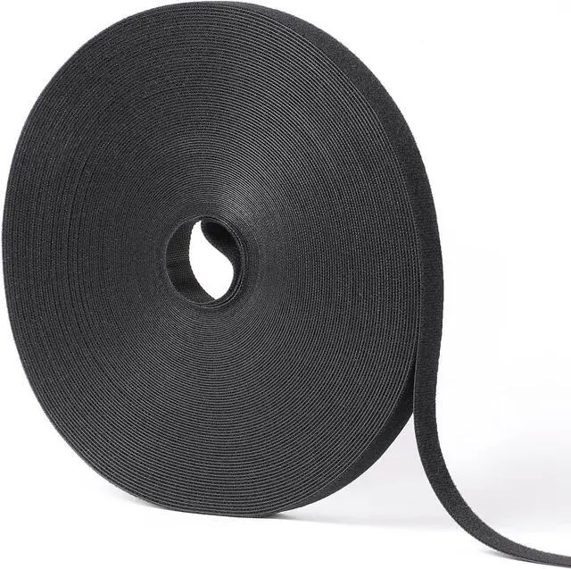Main image of 1/2in x 100ft Hook and Loop Roll | Double-Sided Strips, Self-Gripping Straps | Reusable Multi-Purpose Wrap Fasteners for Home, Office, Data Center, and More