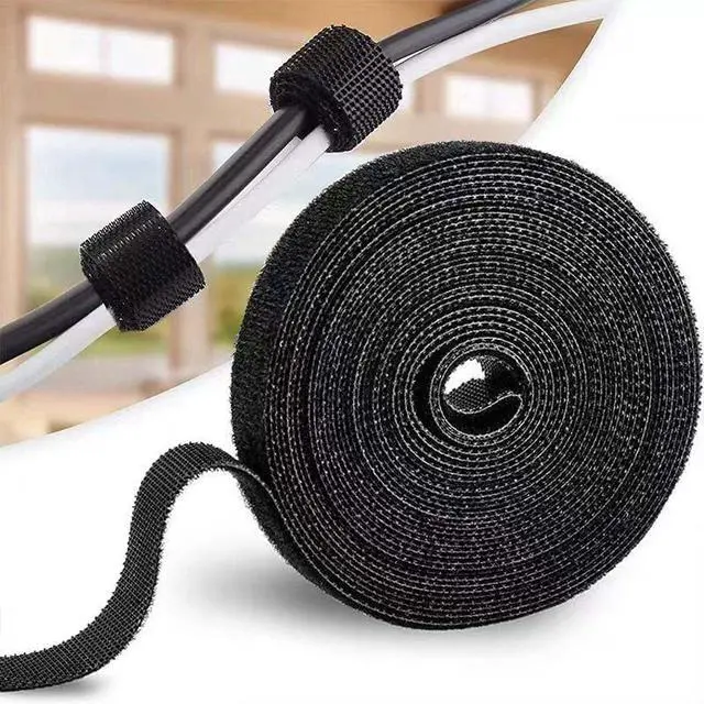 Main image of Hook and Loop Roll,Double-Sided Strips,Self-Gripping Straps,Cut to Length, Reusable Cable Ties,Wires Cords Management,Wire Organizer Straps,for Bundling Fastening Storage and Organization (1/2inx16ft)