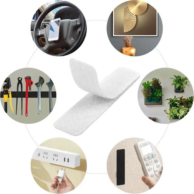 Alt view image 3 of 7 - 16 Sets 1 x 4 Inch Hook and Loop Tape Sticky Back - Heavy Duty Double-Sided Adhesive Strips - Strong Fastener for Home, Office, Indoor & Outdoor Use(White)