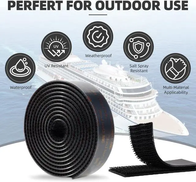 Alt view image 3 of 7 - 3M Dual Lock SJ3550 1/2"x 1" 6PCS Black Reclosable Fastener Heavy Duty | Interlocking Tape Mushroom Shaped Sticky Hook Lock Mounting Tape for EZ Pass Holder Indoor Outdoor Use
