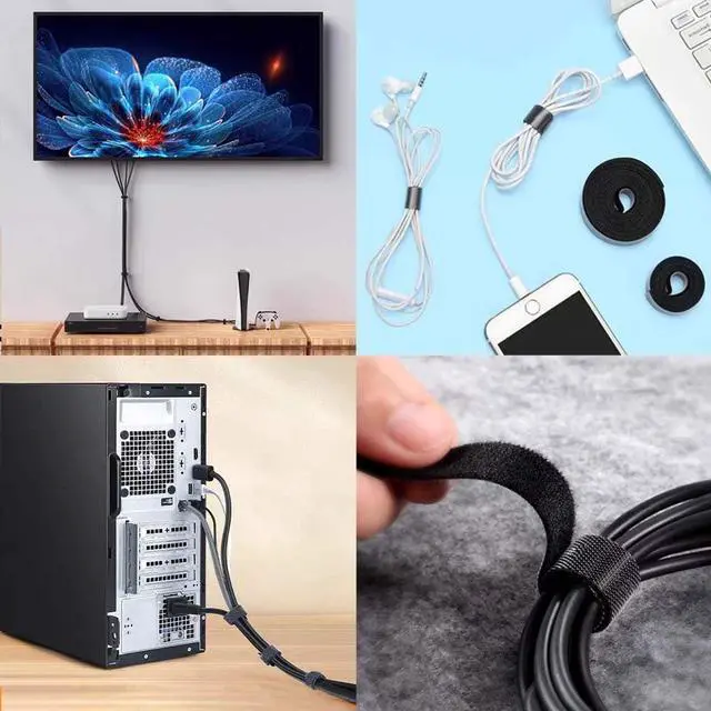 Alt view image 3 of 7 - Hook and Loop Roll,Double-Sided Strips,Self-Gripping Straps,Cut to Length, Reusable Cable Ties,Wires Cords Management,Wire Organizer Straps,for Bundling Fastening Storage and Organization (1/2inx16ft)