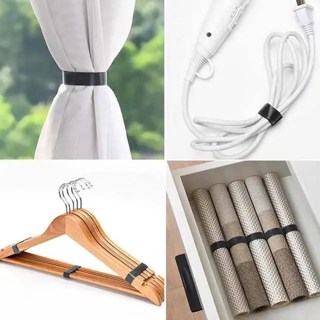 Alt view image 4 of 7 - Hook and Loop Roll,Double-Sided Strips,Self-Gripping Straps,Cut to Length, Reusable Cable Ties,Wires Cords Management,Wire Organizer Straps,for Bundling Fastening Storage and Organization (1/2inx16ft)