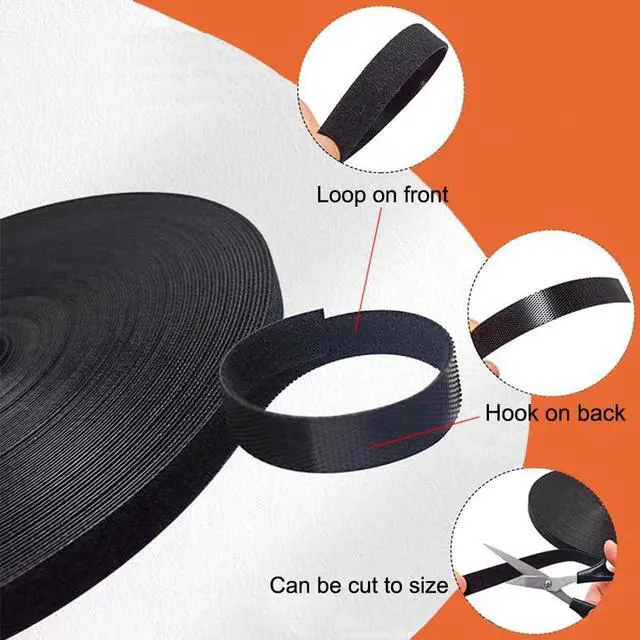 Alt view image 6 of 7 - Hook and Loop Roll,Double-Sided Strips,Self-Gripping Straps,Cut to Length, Reusable Cable Ties,Wires Cords Management,Wire Organizer Straps,for Bundling Fastening Storage and Organization (1/2inx16ft)