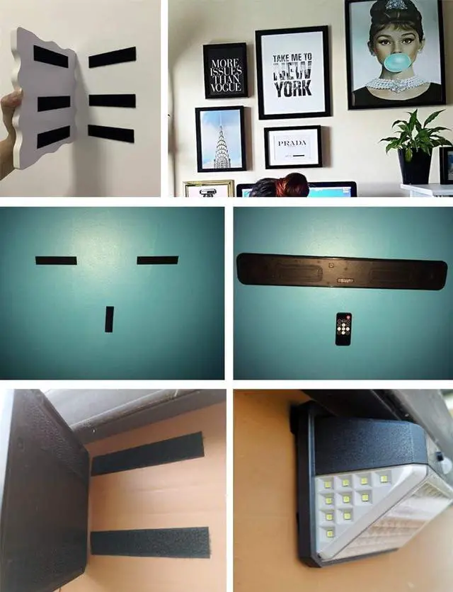 Alt view image 6 of 7 - 1x4 inch Hook and Loop Strips with Adhesive - 15 Sets, Strong Back Adhesive Fasten Mounting Tape for Home or Office Use - Instead of Holes and Screws, Black