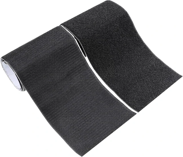 Alt view image 4 of 7 - 6 Inch Wide Hook and Loop Tape Black Double Sided Nylon Heavy Duty Adhesive Fastener Roll for Couch Cushions Rugs Fabric Sewing DIY Projects Reusable(6 Inch Width 1 Yard Length)