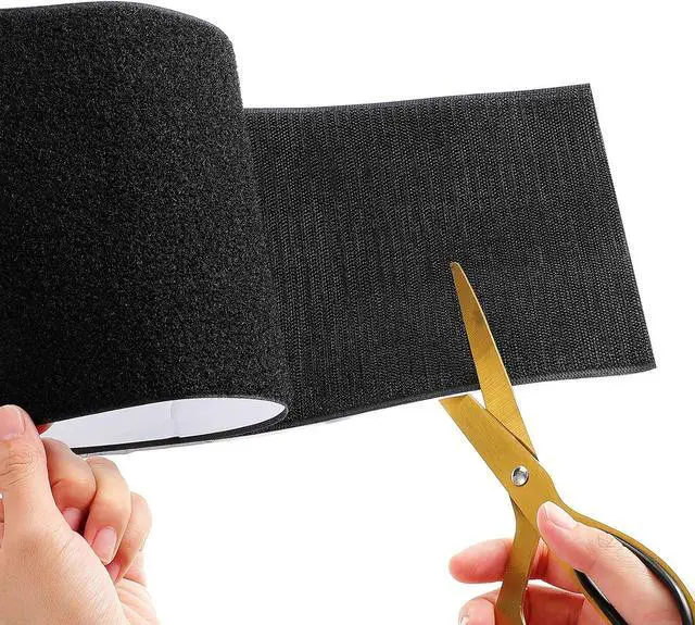 Alt view image 6 of 7 - 6 Inch Wide Hook and Loop Tape Black Double Sided Nylon Heavy Duty Adhesive Fastener Roll for Couch Cushions Rugs Fabric Sewing DIY Projects Reusable(6 Inch Width 1 Yard Length)