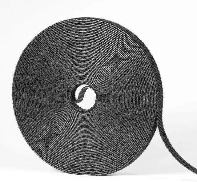 Main image of 1/2in x 50ft Hook and Loop Roll Black Straps Ties for Cable Management | Reusable Cable Ties,Heavy Duty Strap,Cut to Length Rolls