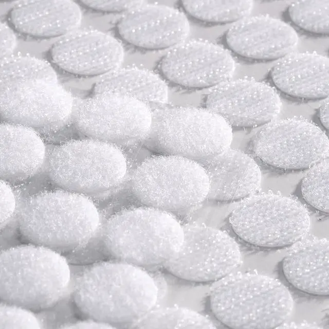 Alt view image 2 of 6 - 1000 Pcs (500 Pairs) 0.59inch Diameter Hook and Loop Fastener Self Adhesive Round Circle Sticky Sticker Dots for Arts and Crafts School Classroom Home and Office Use, White