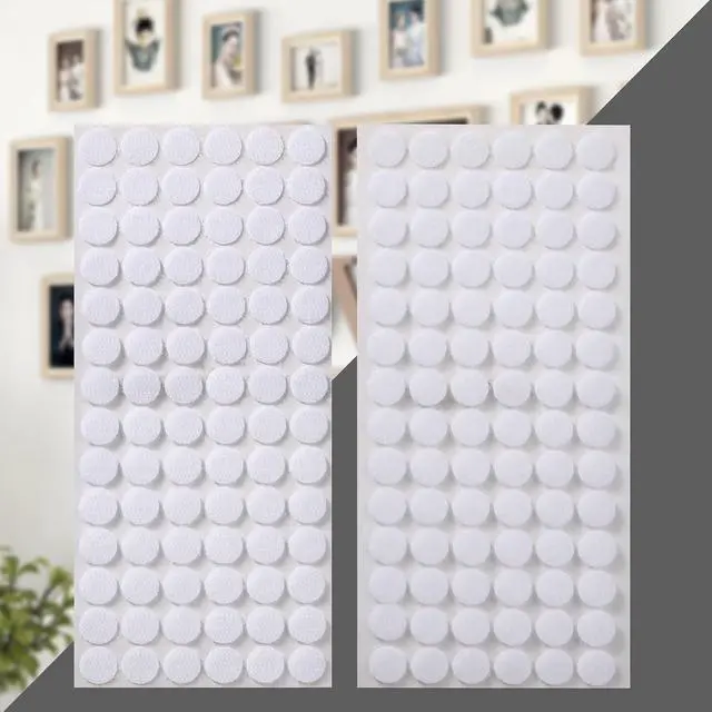 Alt view image 4 of 6 - 1000 Pcs (500 Pairs) 0.59inch Diameter Hook and Loop Fastener Self Adhesive Round Circle Sticky Sticker Dots for Arts and Crafts School Classroom Home and Office Use, White
