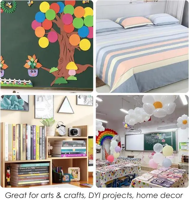 Alt view image 6 of 6 - 1000 Pcs (500 Pairs) 0.59inch Diameter Hook and Loop Fastener Self Adhesive Round Circle Sticky Sticker Dots for Arts and Crafts School Classroom Home and Office Use, White
