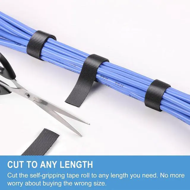 Alt view image 4 of 6 - 1in x 24ft | Hook and Loop Straps Heavy Duty | Double Sided Self-Gripping Strips | Reusable Multi-Purpose Wrap Roll for Home, Office, Data Center, and More