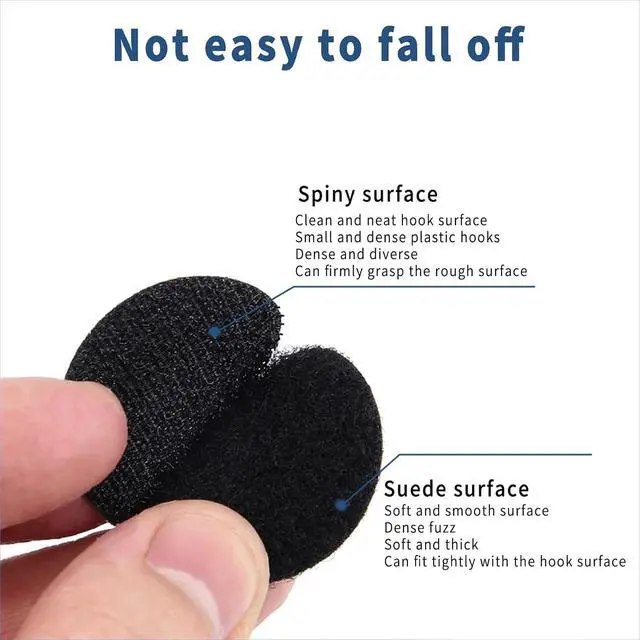 Alt view image 5 of 7 - Self Adhesive Dots, 200Pcs(100 Pair Sets) 1 Inch Diameter Strong Self Adhesive Dots Nylon Sticky Back Coins Hook Loop Strips, Small Circle Dots Stickers Tapes, Black