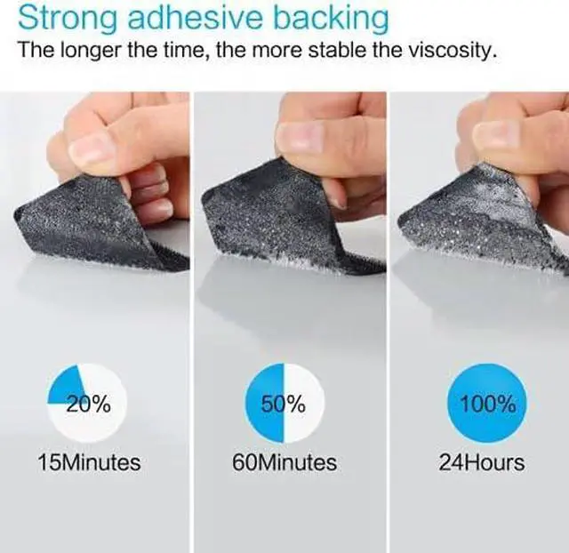 Alt view image 4 of 6 - Industrial Strength Sticky Back Fastener | 2 x 6 Inch 6 Sets | Interlocking Tape Mounting Tape for Carpet, Couch Cushions, Pedal Board - Black