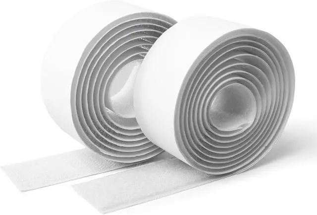 Main image of 4ft x 1 in. Hook and Loop Rolls Sticky Back, Heavy Duty, White | Double-Sided, Adhesive Strip, Nylon, Picture Hanging Strips Fastener for Mounting Hanging, Glass, Tile, Metal, Home, Office