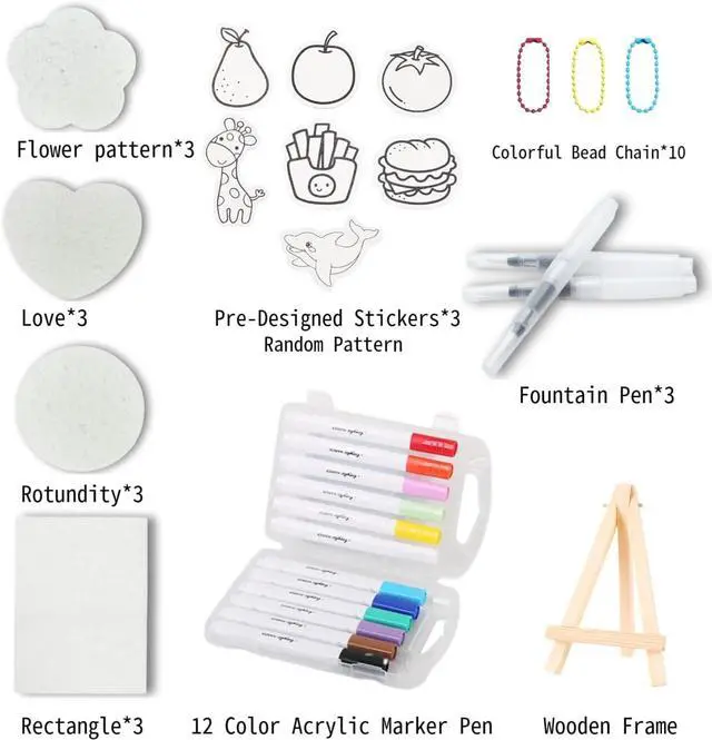 Alt view image 2 of 7 - Magic Puffy Paint, 3D Magic Foam Texture Painting kit, DIY Popcorn Bubble Drawing Pens White Puffy Paper, Beginner Create Magical Floating Drawings Bundle
