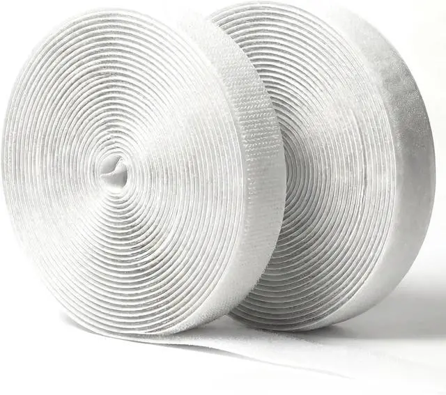 Main image of 26ft x 0.75in) White Velcro Strips with Adhesive, Double Rolls of Heavy Duty Self Adhesive Tape with Backing (26ft x 0.75in)