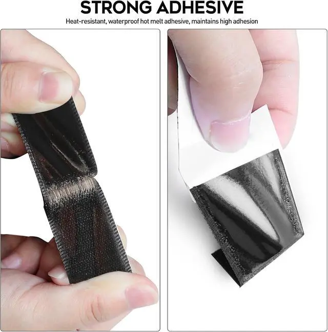 Alt view image 2 of 6 - 33Ft x 1 Inch Hook and Loop Tape with Adhesive Backing, Heavy Duty Double Sided Adhesive Strips, Strong Sticky Strips Rolls for Home, Office, School, Car, and Crafting Projects, Black