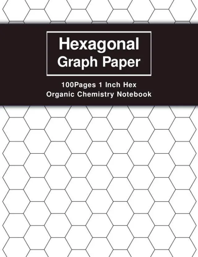 Main image of Hexagonal Graph Paper 1 Inch Hex - Organic Chemistry Notebook: 8.5 x 11 inches Hex Grid Pattern Horizontal Aligned for Drawing Organic chemistry structures and Biochemistry or Map Tiles Maker