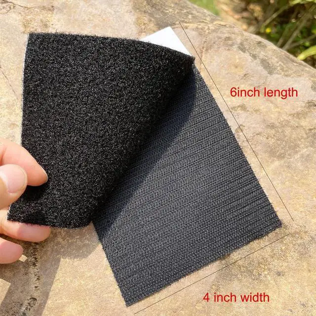 Alt view image 2 of 6 - 4-Pair 4x6 inch Upgrade Hook Loop Tape Double-Side Adhesive Strips Mounting Sticky Fastener Backing Tape Waterproof for Indoor Outdoor Home School Office Use