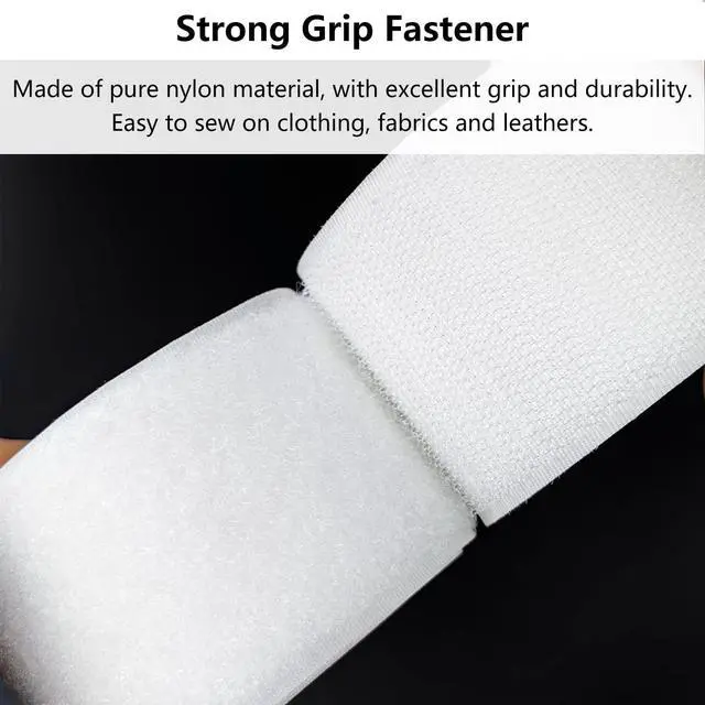 Alt view image 5 of 7 - Sew On Hook and Loop Strips, Strong Grip, 2'' x 6' | Non-Adhesive, Easy to Sew, Nylon Fabric Strip for Clothing Crafts, Button Alternative, Easy Stitch DIY Projects, White