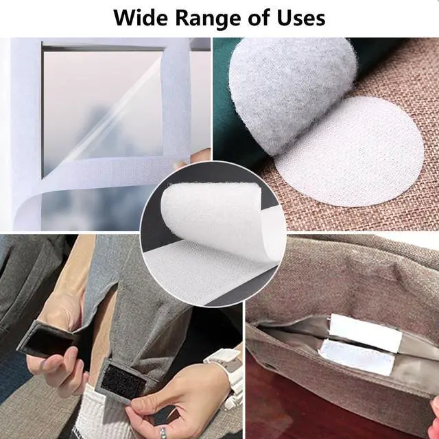 Alt view image 6 of 7 - Sew On Hook and Loop Strips, Strong Grip, 2'' x 6' | Non-Adhesive, Easy to Sew, Nylon Fabric Strip for Clothing Crafts, Button Alternative, Easy Stitch DIY Projects, White
