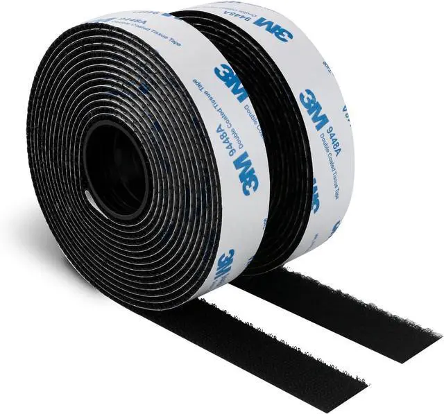 Main image of Hook and Loop Self-Adhesive Tape 3/4 x 10 Ft Black, Made with 3M 9448A | Reusable Heavy Duty Adhesive Tape for Indoors Outdoors Arts Crafts Home and Office