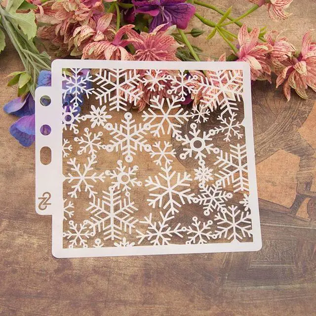Main image of Snowflake Reusable Stencil for Painting | Textile Design, Wall Decoration, Window, Paper, Scrapbooking, Kids Crafting, Drawing & Lettering Aids