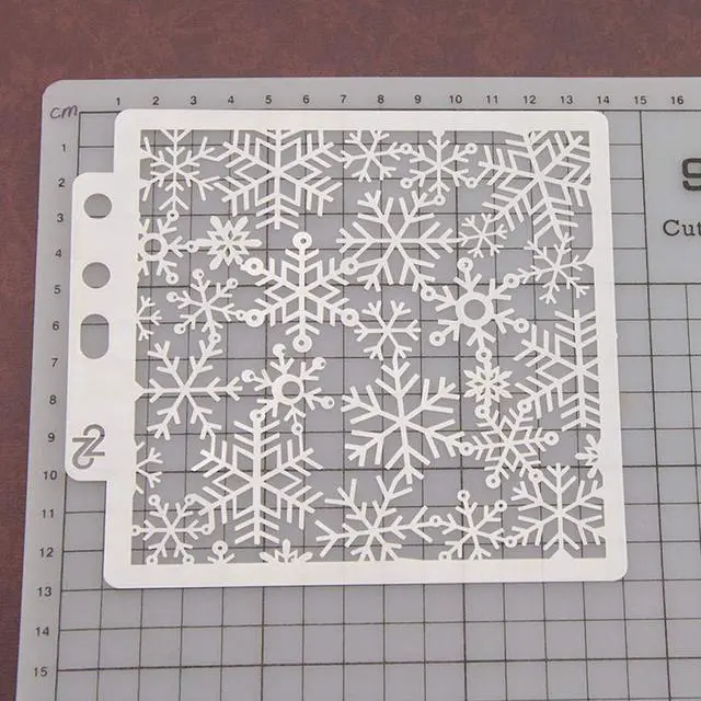 Alt view image 3 of 6 - Snowflake Reusable Stencil for Painting | Textile Design, Wall Decoration, Window, Paper, Scrapbooking, Kids Crafting, Drawing & Lettering Aids