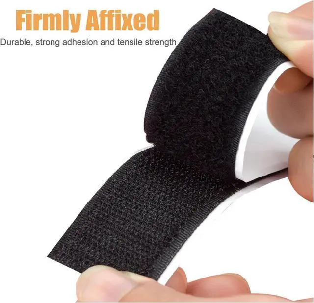 Alt view image 3 of 6 - 2 Inch x 20 Feet Black Heavy Duty Hook and Loop Tape Adhesive, Couch Cushions Grip, Anti-Slip Carpet Securing Tape for DIY Crafts, Automotive Use, Picture Frame Hanging