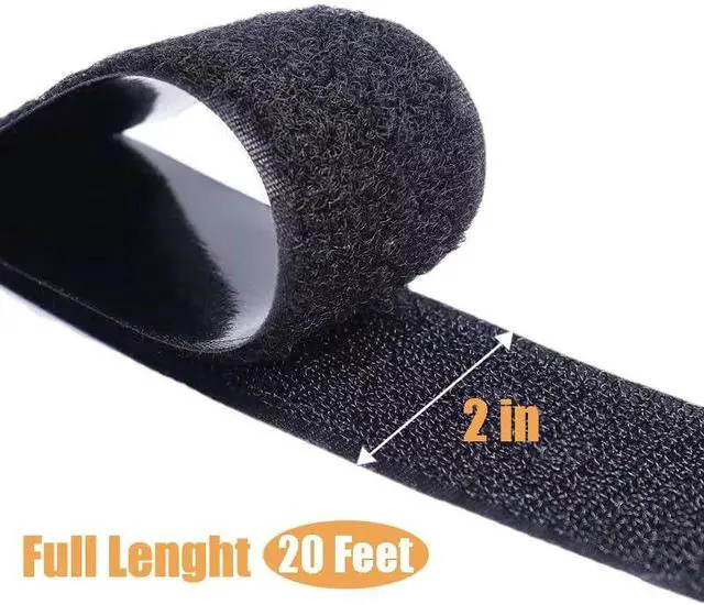 Alt view image 4 of 6 - 2 Inch x 20 Feet Black Heavy Duty Hook and Loop Tape Adhesive, Couch Cushions Grip, Anti-Slip Carpet Securing Tape for DIY Crafts, Automotive Use, Picture Frame Hanging