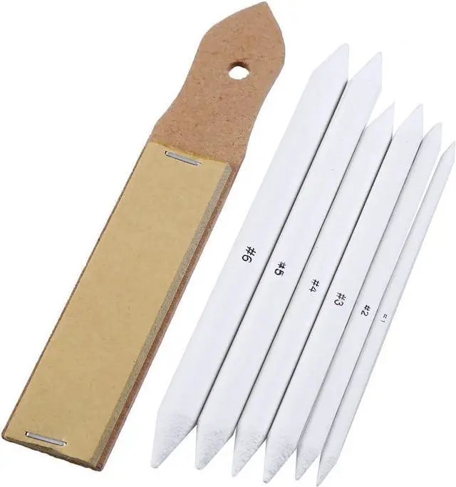 Main image of Blending Stumps and Torillions Set with Sandpaper Pencil Sharpener for Sketch Drawing Use, Pack of 7