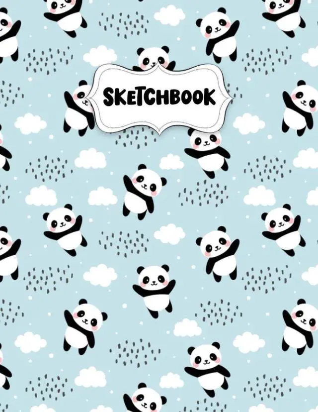 Main image of Happy Panda Sketchbook for Drawing: Blank Sketch Pad for Kids, Bleed Proof Art Book 8.5 x 11