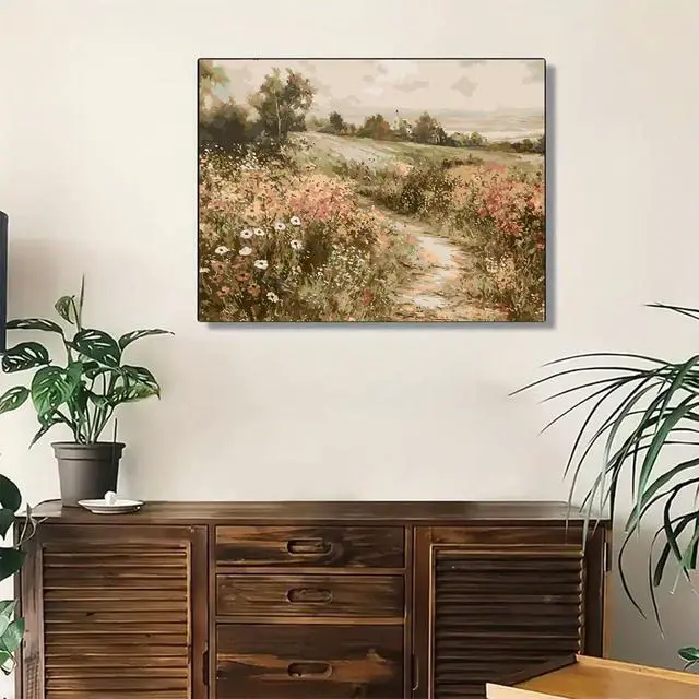 Alt view image 3 of 6 - Paint by Numbers Wildflower DIY Painting On Canvas,by Number Landscape in Stained by Numbers Kit for Adults Beginner,Acrylic Simple Paint by Number Kits for Home Wall Decor 16 X 20 inch