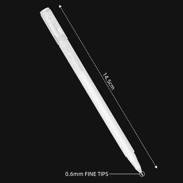 Alt view image 2 of 6 - White Gel Pens, 3 Pack 0.6mm for Black Paper | White Ink Gel Pens for Black Paper, Art Drawing, Journaling, Writing, Sketching, Cards, And Craft Projects.