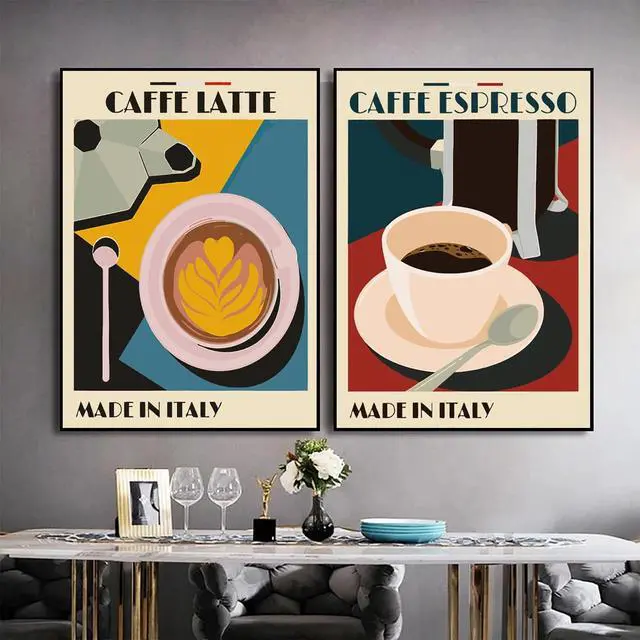 Alt view image 2 of 7 - 6 Pack Paint by Numbers Kit for Adults Beginner,DIY Espresso Coffee Painting by Numbers Kits,with Brushes and Acrylic Paint(Without Frame),Home Wall Decor 9.8X 13.7 in