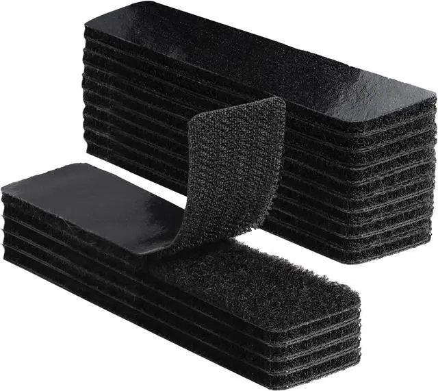 Main image of 20 Sets 1x4 Inch Hook and Loop Fastener Strips with Adhesive Heavy Duty Double Sided Sticky for Outdoor, Fabric, Picture Hanging, Wall Mounting Tape, Black