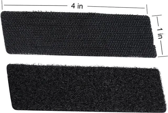 Alt view image 2 of 7 - 20 Sets 1x4 Inch Hook and Loop Fastener Strips with Adhesive Heavy Duty Double Sided Sticky for Outdoor, Fabric, Picture Hanging, Wall Mounting Tape, Black