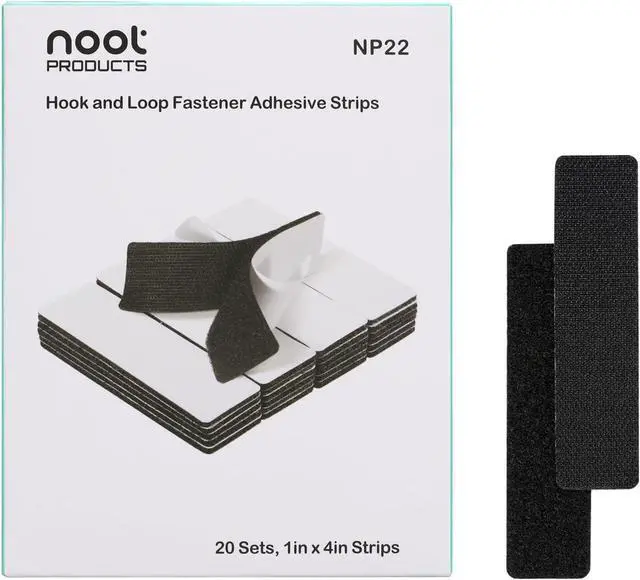 Alt view image 4 of 7 - 20 Sets 1x4 Inch Hook and Loop Fastener Strips with Adhesive Heavy Duty Double Sided Sticky for Outdoor, Fabric, Picture Hanging, Wall Mounting Tape, Black