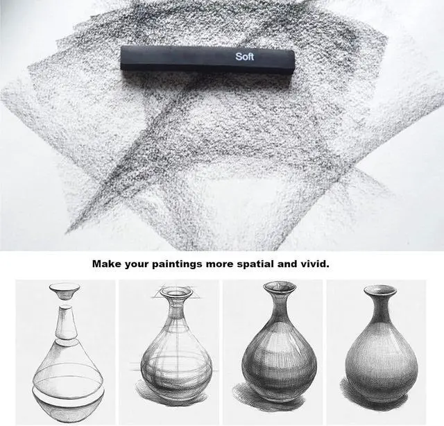 Alt view image 6 of 6 - 14 PCS Blending Stumps and Tortillions Paper Art Blenders | Sandpaper Pencil Sharpener Pointer, Compressed Charcoal Sticks, For Student Artist Sketch Drawing Shading