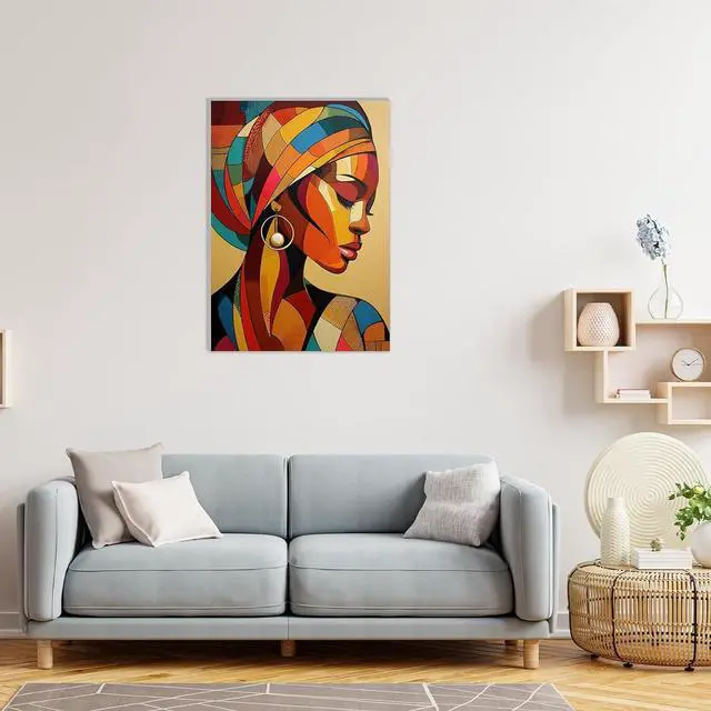 Alt view image 4 of 7 - Framed Paint by Numbers Kit for Adults, Black Woman Canvas Painting by Number with Wooden Easel, DIY Acrylic Craft Art Kits with Tools for Beginners Gift Home Wall Decor 10×14 in