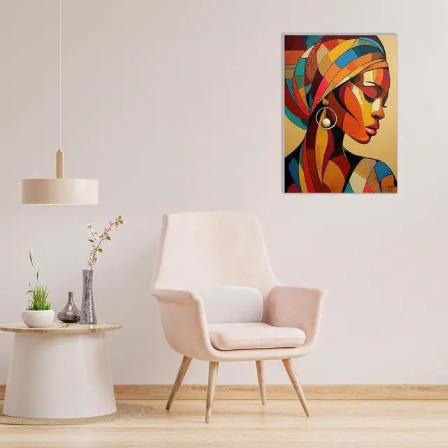 Alt view image 5 of 7 - Framed Paint by Numbers Kit for Adults, Black Woman Canvas Painting by Number with Wooden Easel, DIY Acrylic Craft Art Kits with Tools for Beginners Gift Home Wall Decor 10×14 in