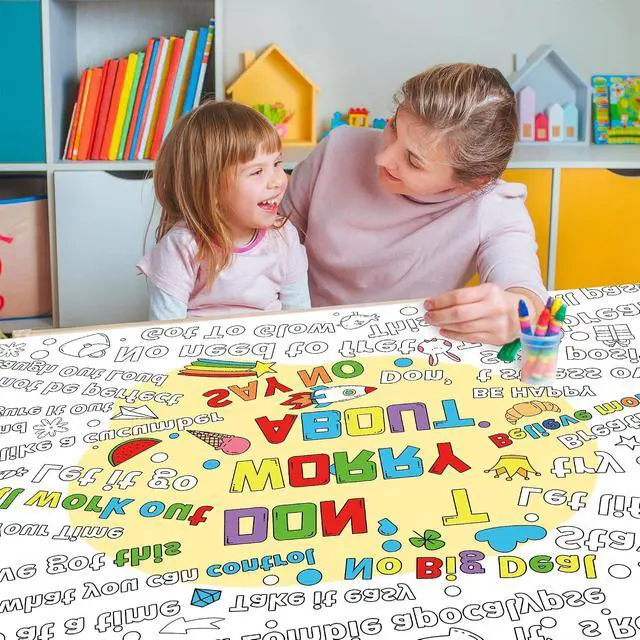 Alt view image 5 of 7 - Positive Affirmations Giant Coloring Poster - 31.5x43.3 Inch Large Coloring Poster Tablecloth Banner DIY Drawing Paper Sheet for Birthday Party Supplies