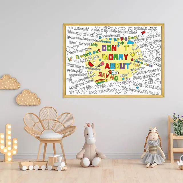 Alt view image 7 of 7 - Positive Affirmations Giant Coloring Poster - 31.5x43.3 Inch Large Coloring Poster Tablecloth Banner DIY Drawing Paper Sheet for Birthday Party Supplies