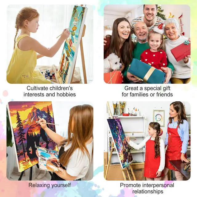 Alt view image 7 of 7 - Paint by Numbers Kit for Adults, Running Horse Painting, 16 x 20 Inch | DIY Adult Paint by Number Kit on Canvas for Beginners, without Frame, Horse Wall Decor, Stress Relief Craft Gift
