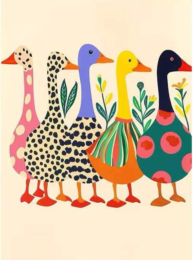 Main image of Duck Paint by Numbers Kits for Adult,Colorful Duck Paint by Numbers Kit for Adults Beginners, DIY Animal Acrylic Painting on Canvas for Adult, Home Wall Decor 16 x 20 inch