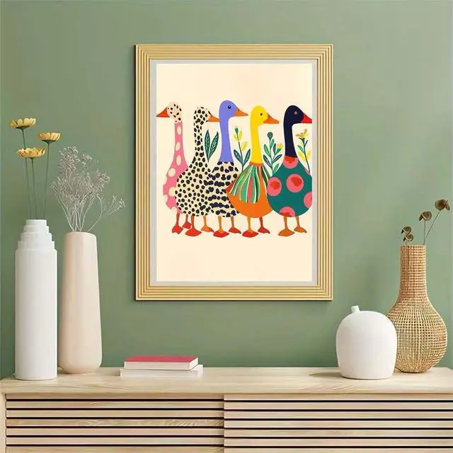 Alt view image 2 of 7 - Duck Paint by Numbers Kits for Adult,Colorful Duck Paint by Numbers Kit for Adults Beginners, DIY Animal Acrylic Painting on Canvas for Adult, Home Wall Decor 16 x 20 inch