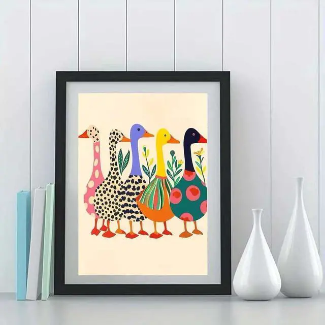 Alt view image 4 of 7 - Duck Paint by Numbers Kits for Adult,Colorful Duck Paint by Numbers Kit for Adults Beginners, DIY Animal Acrylic Painting on Canvas for Adult, Home Wall Decor 16 x 20 inch